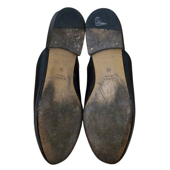 Gucci Princetown Horsebit Mule Flat Size 36 US 6 Black Leather Slipper - Picture 6 of 9